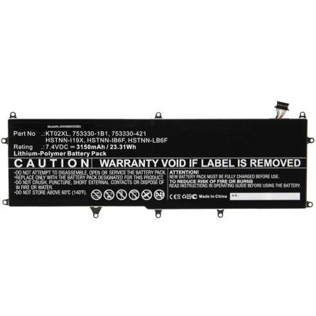 Batería para portátil HP PRO X2 612 G1 BASE TECLADO KT02XL 3230MAH 7.5V