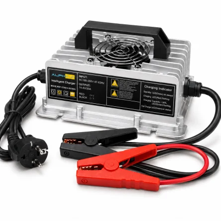 Cargador LiFePO4 30A para baterías de litio 12.8V con pinzas