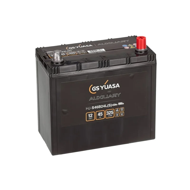 Batteria ausiliaria AGM Yuasa HJ-S46B24L(S) 12V 45Ah 325A