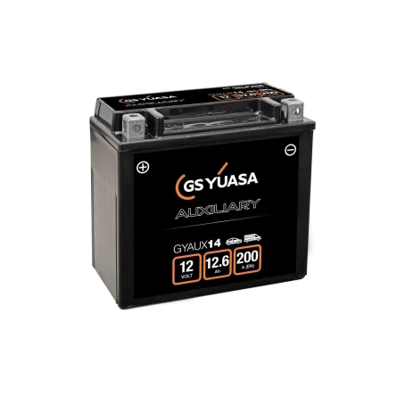 GS Yuasa GYAUX14 AGM-Zusatzbatterie 12V 12,6Ah 200A (WC)