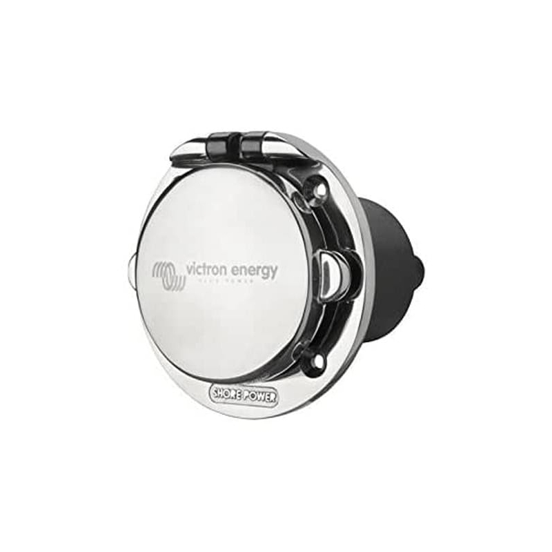 Enchufe Toma De Corriente Victron 16A Acero Inoxidable Con Tapa (SHP301602000)