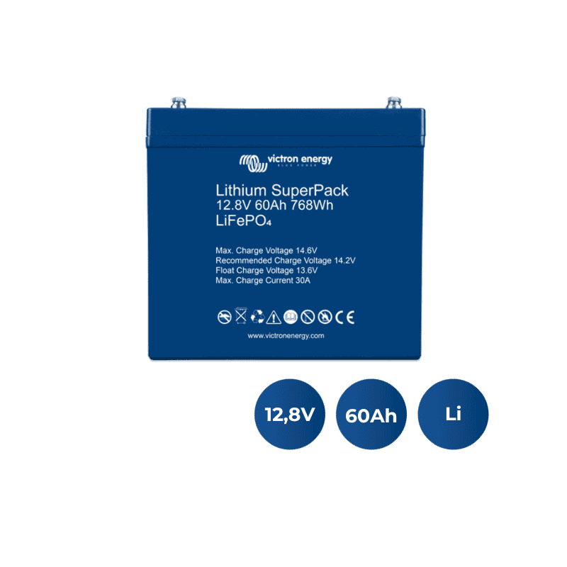 Batteria Lithium SuperPack 12,8V/60Ah (M6) Victron Energy (BAT512060705)