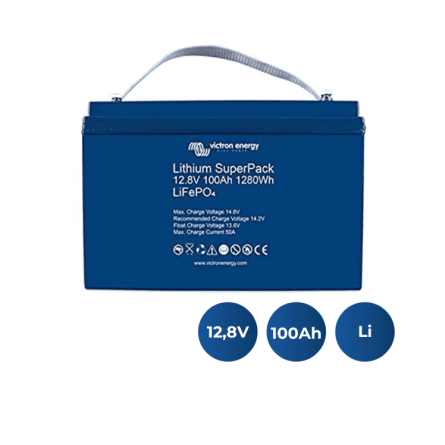 Batteria Lithium SuperPack 12,8V/100Ah-a (M8) Victron Energy (BAT512110712)