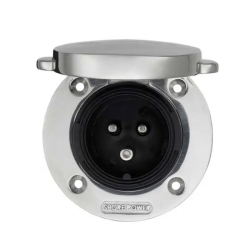 Enchufe Toma De Corriente Victron 16A Acero Inoxidable Con Tapa (SHP301602000)