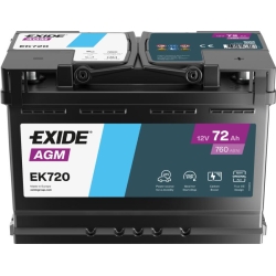 Batería Exide Start Stop AGM EK720 72Ah