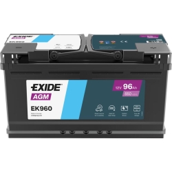 Batería Exide Start Stop AGM EK960 96Ah
