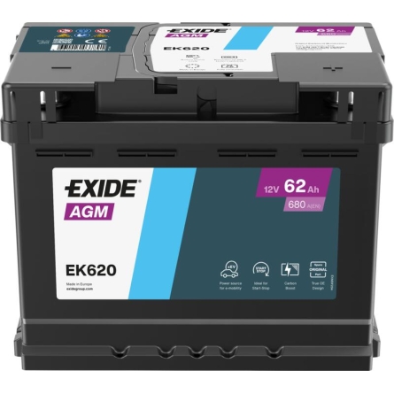 Exide EK620 Start-Stopp AGM Batterie 62Ah