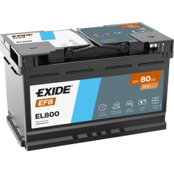 Batería Exide Start Stop EFB EL800 80Ah