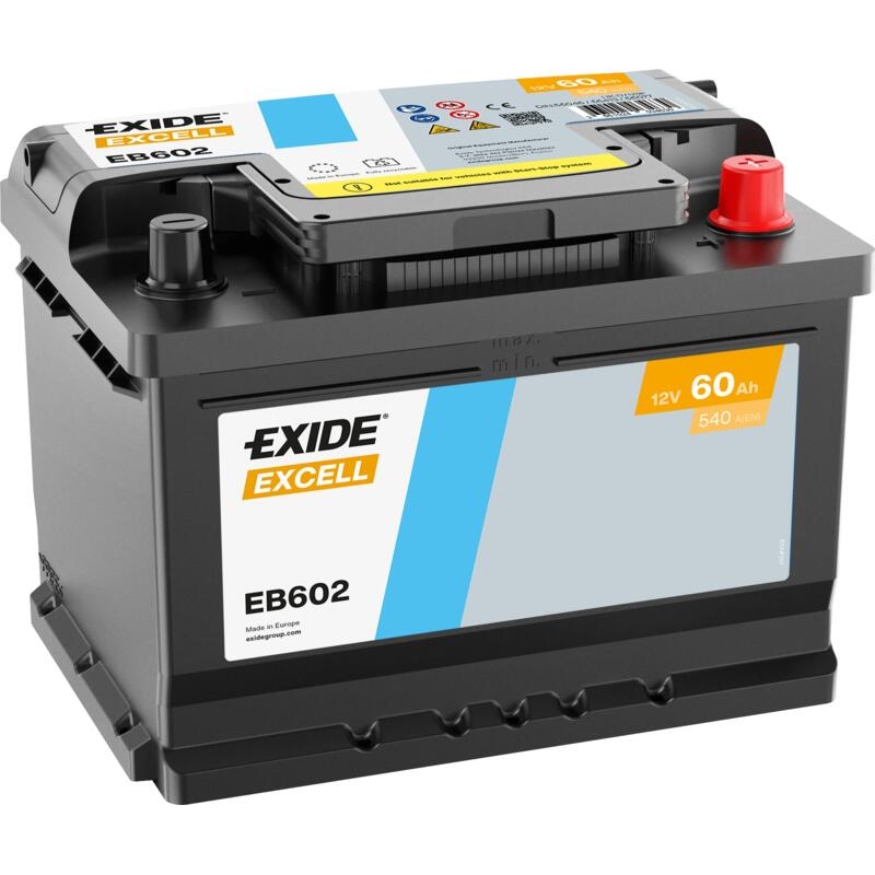 Exide Excell EB602 Autobatterie 60Ah