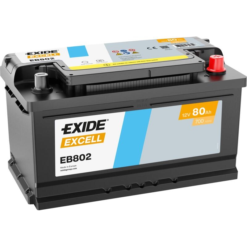 Batteria Exide Excell EB802 80Ah