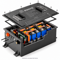 Batteria INNPO LiFePO4 51,2V 100Ah per golf cart da 48V