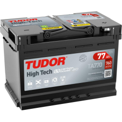 Batería Tudor High-Tech TA770 12V 77Ah 760A, positivo derecha y fijación B13