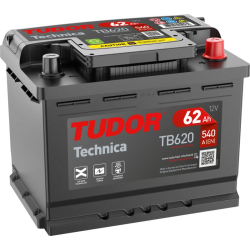 Tudor Technica TB620 12V 62Ah 540A, 242 × 175 × 190 mm, Positivo a la derecha