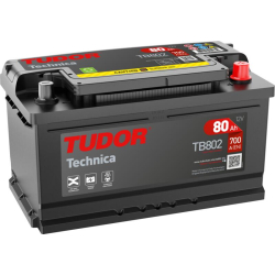 Tudor Technica TB802 12V 80Ah 700A, 315 × 175 × 175 mm, Positivo a la derecha