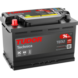 Tudor Technica TB741 12V 74Ah 680A, 278 × 175 × 190 mm, Positivo a la izquierda