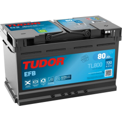 Tudor EFB TL800 12V 80Ah 800A, 315 × 175 × 190 mm, Positivo a la derecha