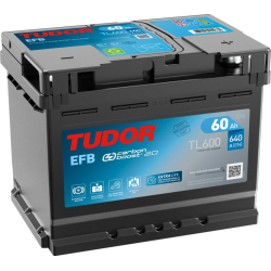 Tudor EFB TL600 12V 60Ah 640A, 242 × 175 × 190 mm, Positivo a la derecha