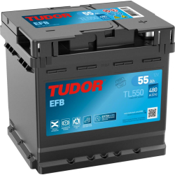 Tudor EFB TL550 12V 55Ah 540A, 207 × 175 × 190 mm, Positivo a la derecha