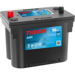 Tudor AGM TK508 12V 50Ah 800A, 260 × 173 × 206 mm, Esquema de polaridad: ETN 9