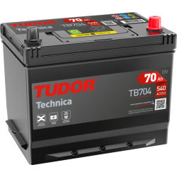 Tudor Technica TB704 12V 70Ah 540A, 270 × 173 × 222 mm, Positivo a la derecha