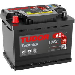 Tudor Technica TB621 12V 62Ah 540A, 242 × 175 × 190 mm, Positivo a la izquierda