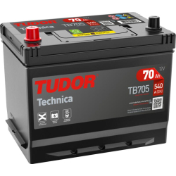 Tudor Technica TB705 12V 70Ah 540A, 270 × 173 × 222 mm, Positivo a la izquierda