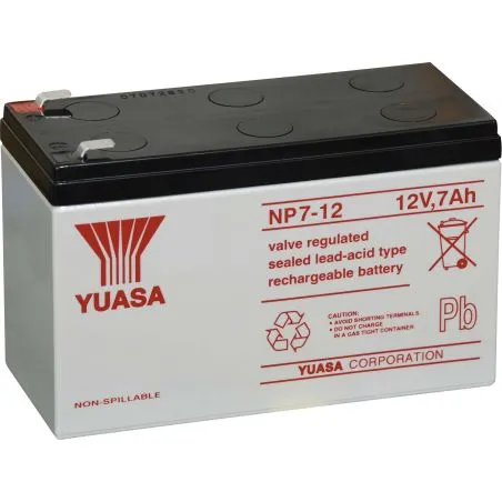 Batería Plomo-Ácido AGM 12V 7Ah YUASA NP7-12