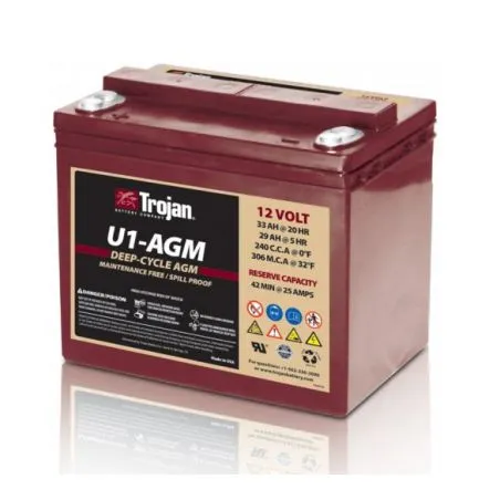 Batteria al Piombo-Acido AGM 12V 33Ah Trojan U1-AGM Ciclo Profondo