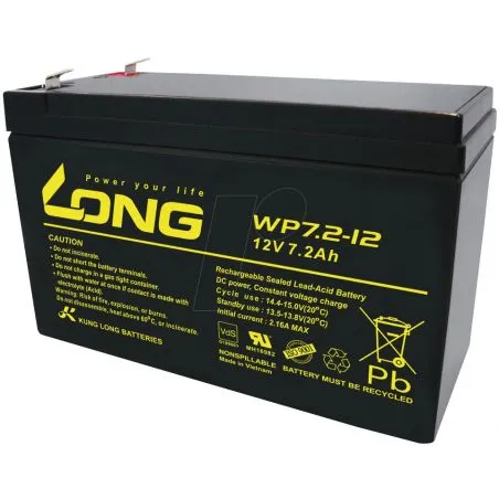 Batteria al Piombo-Acido AGM 12V 7.2Ah LONG WP7.2-12