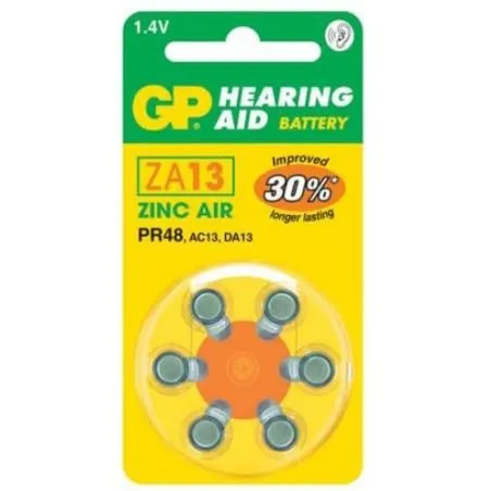 Pilas audífonos GP Mod.ZA13 (Pack 60 pilas)