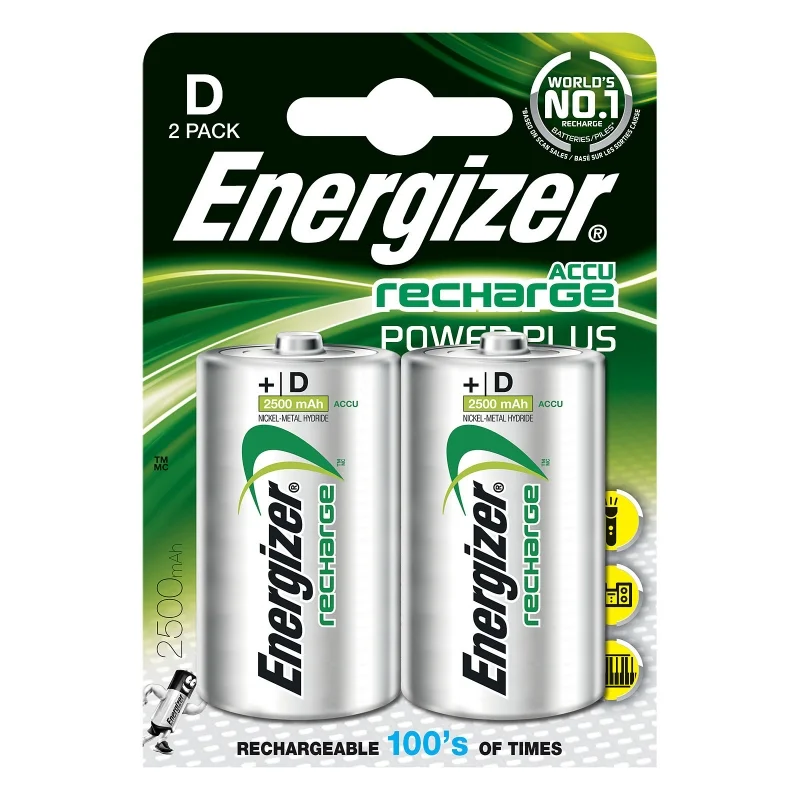 Wiederaufladbare batterien Energizer D 2500 mAh