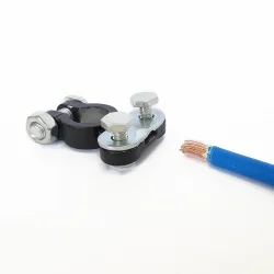 Coppia Terminali Batteria Universali Positivo E Negativo – Alluminio 12/24V Con Diametro 10 Mm