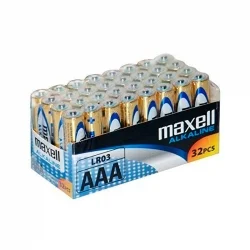 Batterie Alcaline Maxell AAA LR03 Alkaline (32 Unità)
