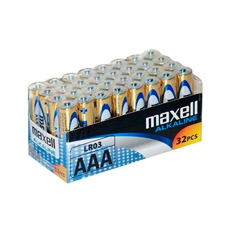 Pilas Alcalinas Maxell AAA LR03 Alkaline (32 Unidades)