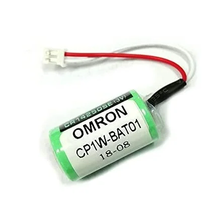 Batteria al Litio CP1W-BAT01 (Cella + Connettore) per Controllore Logico Programmabile (PLC) 3V - 850mAh Omron Serie CP1