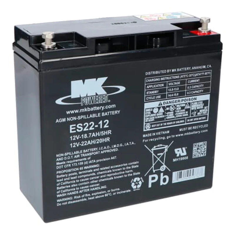 Batteria al Piombo AGM 12V 22Ah MK POWERED ES22-12