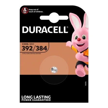 Batterie a Bottone Ossido d'Argento Duracell 392 384 (1 Unità)