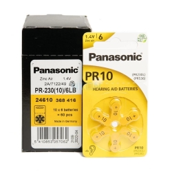 Pilas audífono Panasonic PR-230(10)/6LB (Pack 60 pilas)