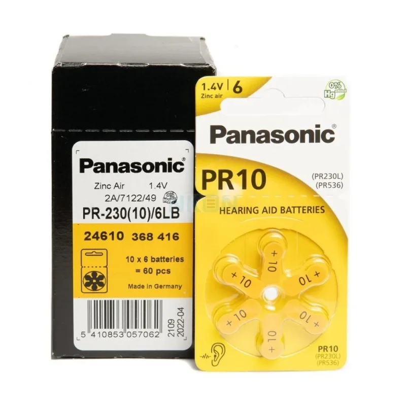 Batterie per apparecchi acustici Panasonic PR-230(10)/6LB (Pack 60 batterie)