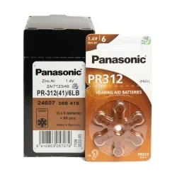 Batterie per apparecchi acustici Panasonic PR-312(41)/6LB (Pack 60 batterie)