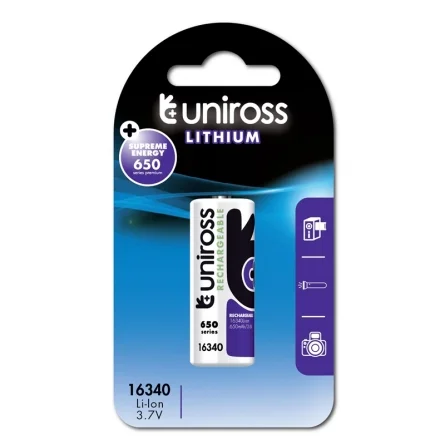 Lithium Batterie Uniross 3.7V 16340