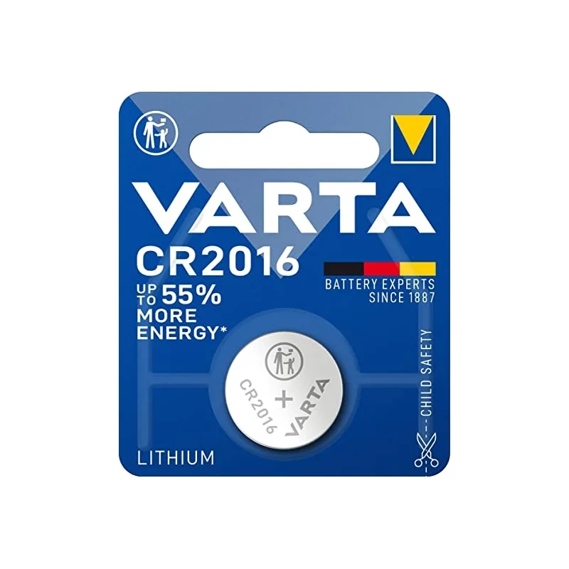 Pilas de Botón Litio Varta CR2016 (1 Unidad)