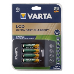 Caricabatterie ultra rapido Varta LCD per batterie...