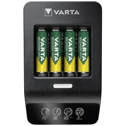 Caricabatterie ultra rapido Varta LCD per batterie ricaricabili AA, AAA Ni-Mh con 4 batterie AA 2100mah