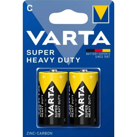 Batterie Zinco-Carbone Varta C Super Heavy Duty (2 Unità)