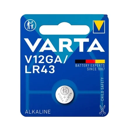 Batterie a Bottone Alcaline Varta V12GA LR43 (1 Unità)