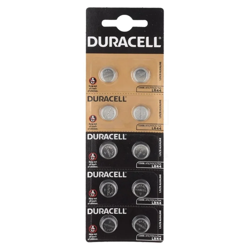 Duracell LR44 Alkalische Knopfzellen (10 Stück)