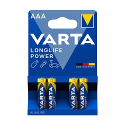 Pilas Alcalinas Varta AAA Longlife Power (4 Unidades)