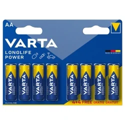 Batterie Akaline Varta AA Longlife Power (4+4 Unità)