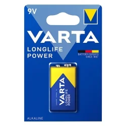 Pilas Alcalinas Varta 9V Longlife Power (1 Unidad)